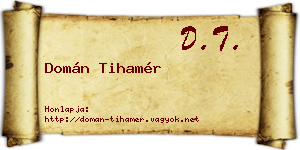 Domán Tihamér névjegykártya